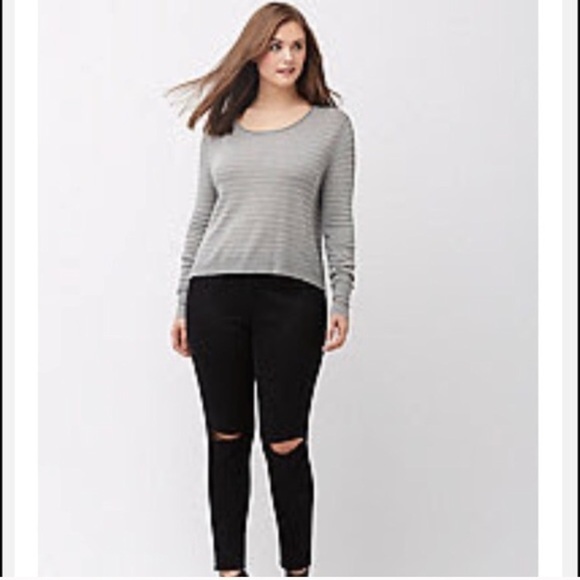 Lane Bryant Metallic Cropped Sweater NWT 18 20 2X Gray Silver Women’s - Picture 7 of 7